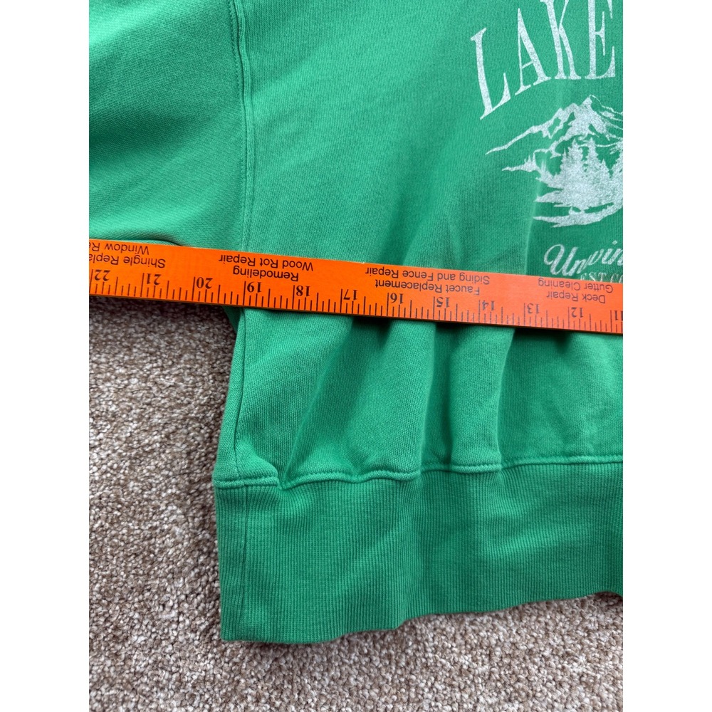 Old Navy Womens Lake Tahoe Cropped Sweatshirt Green M Souvenir Loungewear Casual - Picture 6 of 10